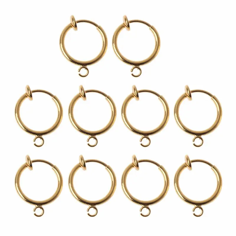 10Pcs Clip On Earring Converters Non-pierced Round Hoops Jewelry Finding