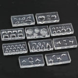 10Pcs Nail Art Silicone Mold Leaves Flower Template Acrylic UV Gel DIY Tools