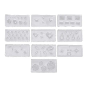 10Pcs Nail Art Silicone Mold Leaves Flower Template Acrylic UV Gel DIY Tools