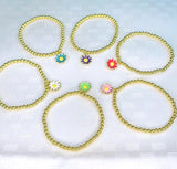 10Pcs Flower Charms Bracelet Bead Ball Charm Bracelets Femme