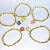 10Pcs Flower Charms Bracelet Bead Ball Charm Bracelets Femme