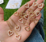10Pcs Heart Pearl Shell Charm,Gold Plated Pendant for Necklace Bracelet