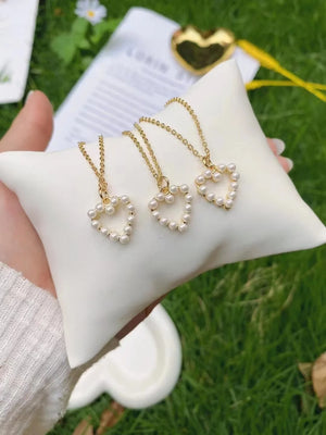 10Pcs Heart Pearl Shell Charm,Gold Plated Pendant for Necklace Bracelet