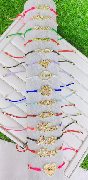 10Pcs MOM Charm Bracelet for Mother Zircon Heart Rainbow Jewelry