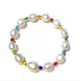 10Pcs Colorful Pearl Beads Stretch Bracelets Boho Summer Jewelry