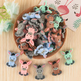 10Pcs Donkey Silicone Beads for DIY Jewelry Pacifier Chain Bracelet Neckl