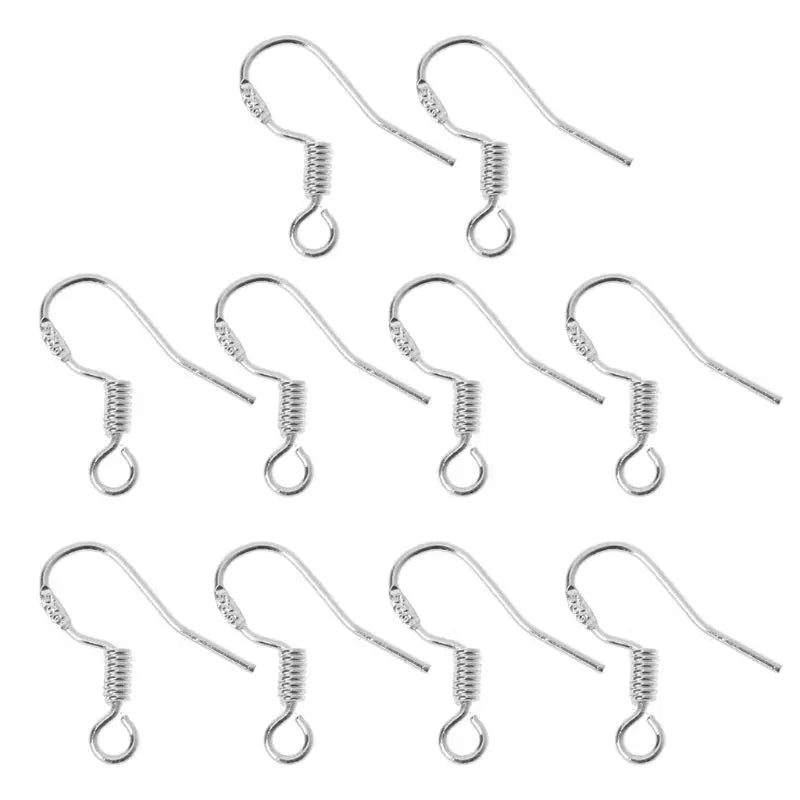 10Pcs Silver Earring Hooks Hypoallergenic French Ear Wires for DIY Jewelry Makin