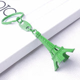 10Pcs Eiffel Tower Model Keychain Retro Paris Keyring Metal Split Key Ring Tower