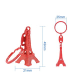 10Pcs Eiffel Tower Model Keychain Retro Paris Keyring Metal Split Key Ring Tower