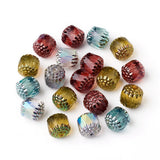 10Pcs Electroplated Czech Glass Beads Faceted Oval Spacer Beads