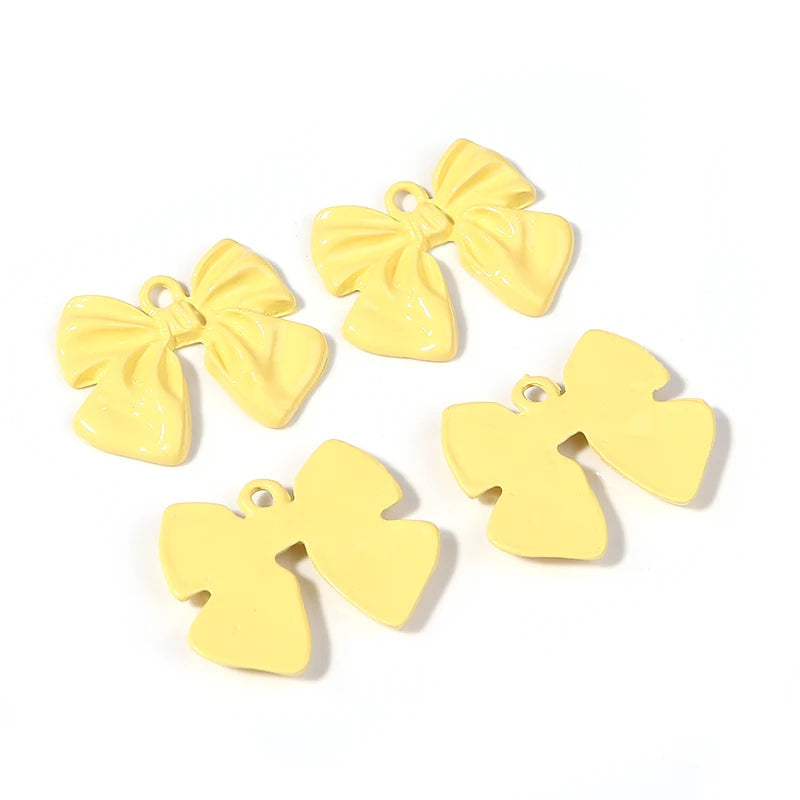 10Pcs Bow Earring Supplies Metal Pendant Lady Women Charms Jewel