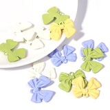 10Pcs Bow Earring Supplies Metal Pendant Lady Women Charms Jewel