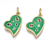 10Pcs Heart Charm CZ Mini Pendant DIY Jewelry Making