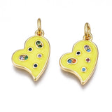 10Pcs Heart Charm CZ Mini Pendant DIY Jewelry Making