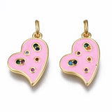 10Pcs Heart Charm CZ Mini Pendant DIY Jewelry Making