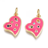 10Pcs Heart Charm CZ Mini Pendant DIY Jewelry Making