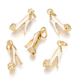 10Pcs High Heel Enamel Charms Zirconia Stilettos Antique DIY Craft