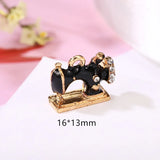 10Pcs Enamel Crystal Sewing Machine Charms Metal Pendants for Jewelry Making