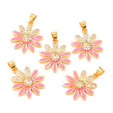 10Pcs Flower Charm Zirconia Pendants DIY Jewelry Making