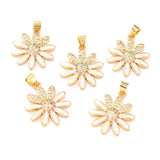 10Pcs Flower Charm Zirconia Pendants DIY Jewelry Making