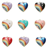 10Pcs Rainbow Heart Charm Crystal Pendant Diy Jewelry Making Supplies