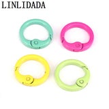 10Pcs Enamel Spring Gate Round Carabiner Clasp Snap Clip Trigger Clasp