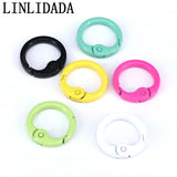 10Pcs Enamel Spring Gate Round Carabiner Clasp Snap Clip Trigger Clasp