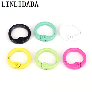 10Pcs Enamel Spring Gate Round Carabiner Clasp Snap Clip Trigger Clasp