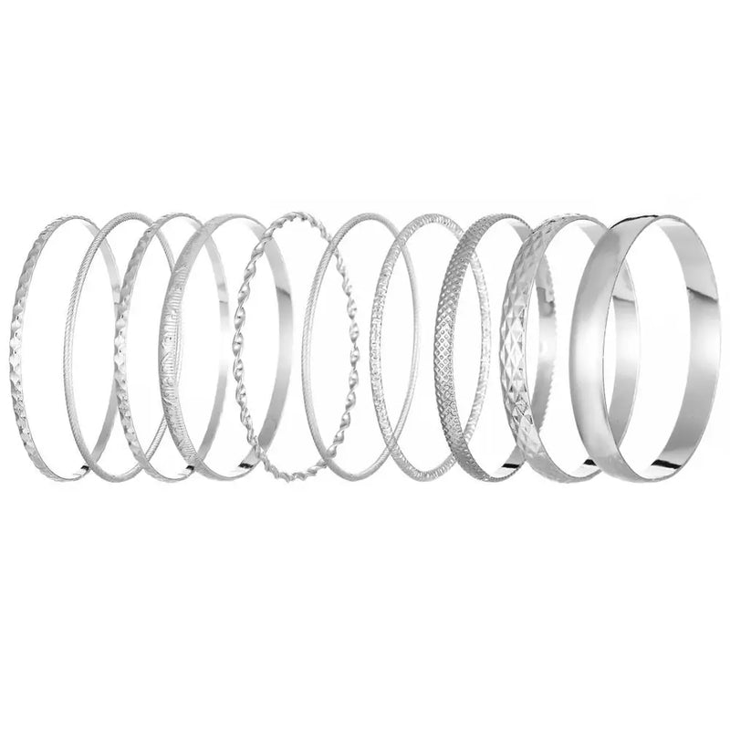 Vintage Ethnic Style Bracelet Set for Women Charms Metal Bangle