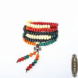 10Pcs Ethnic Wooden Bead Stretch Bracelet Small Beads Women Men Jewelry