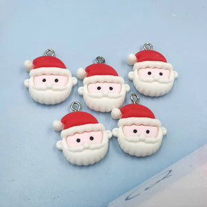 10Pcs European Christmas Santa Claus Charms for DIY Jewelry Making