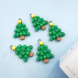 10Pcs European Christmas Star Tree Charms For Jewelry Making DIY