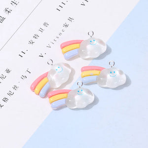 10Pcs European Rainbow Cloud Resin Charms DIY Jewelry Making C1195