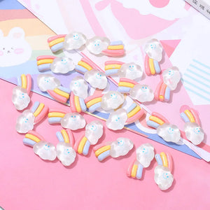 10Pcs European Rainbow Cloud Resin Charms DIY Jewelry Making C1195