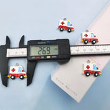 10Pcs European Ambulance Car Resin Charms DIY Earrings Keychain