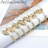 Zirconia Paved Shell Pearl Eyes Bracelets for Women