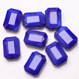 10Pcs Faceted Glass Flat Beads Rectangle 13x18mm Natural Stone