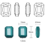 10Pcs Faceted Glass Flat Beads Rectangle 13x18mm Natural Stone