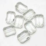 10Pcs Faceted Glass Flat Beads Rectangle 13x18mm Natural Stone