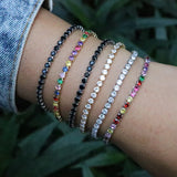 10Pcs Clear Rainbow CZ Tennis Bracelet Women