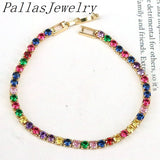 10Pcs Clear Rainbow CZ Tennis Bracelet Women