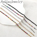 10Pcs Clear Rainbow CZ Tennis Bracelet Women