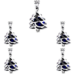 10Pcs Christmas Pearl Cage Locket Aromatherapy Pendant