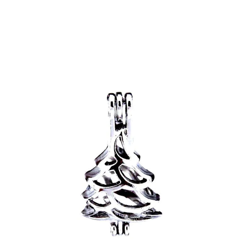 10Pcs Christmas Pearl Cage Locket Aromatherapy Pendant