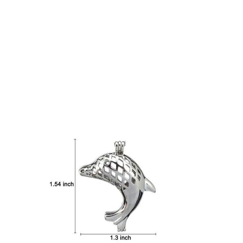 10Pcs Dolphin Beads Cage Locket Aromatherapy Diffuser Pendant