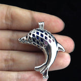 10Pcs Dolphin Beads Cage Locket Aromatherapy Diffuser Pendant