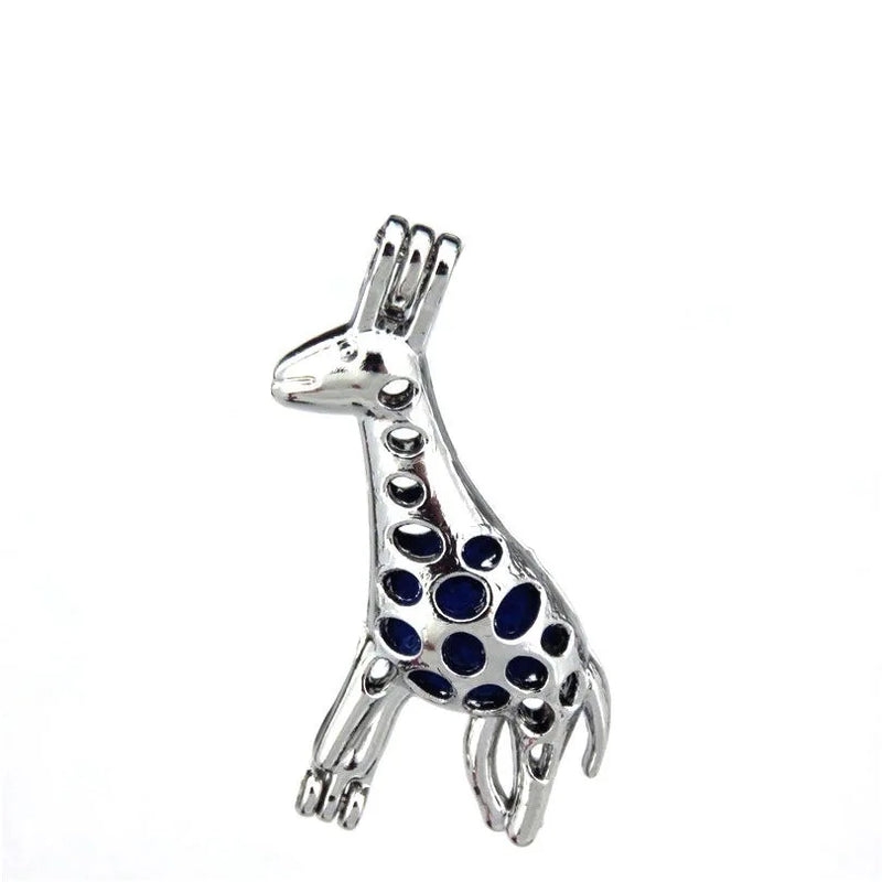 10Pcs Giraffe Beads Cage Locket Aromatherapy Diffuser Pendant