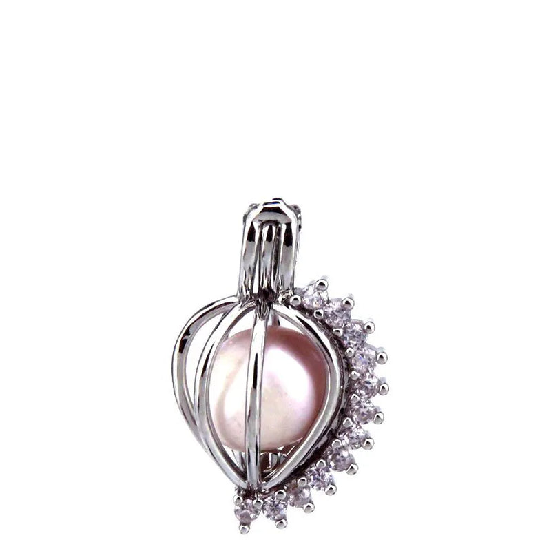 10Pcs Rhinestone Pearl Cage Locket Aromatherapy Pendant Jewelry Making