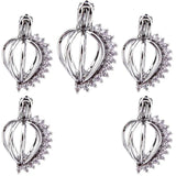 10Pcs Rhinestone Pearl Cage Locket Aromatherapy Pendant Jewelry Making
