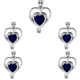 10Pcs Silver Heart Pearl Cage Locket Diffuser Pendant DIY Jewelry Bulk